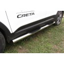 HCRET4WD007 Защита порогов d76 с проступями из нержавеющей стали Hyundai CRETA 4WD 2016-